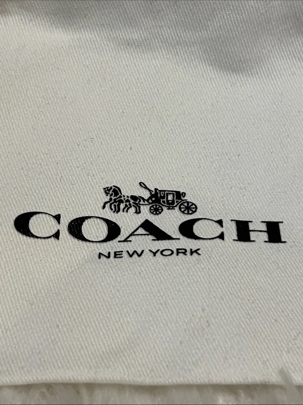 Coach White Drawstring Pouch with Black Logo 5X5 like new small wallet fit